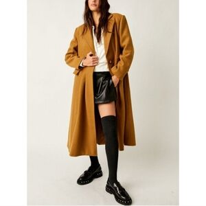 Free People | Victoria Pleated Heavyweight Coat Camel Nwot